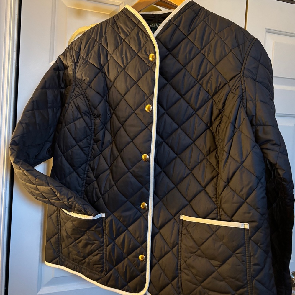 Lauren by Ralph Lauren, Black quilted coat, SIZE 2X